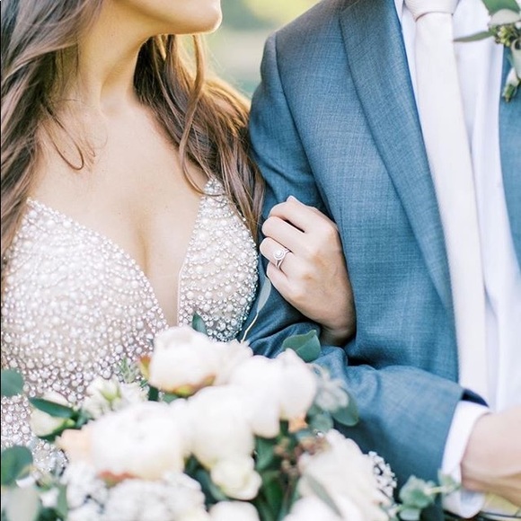 💙 True Love White Beaded Rhinestone Maxi Dress - Picture 5 of 16